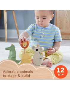 Juguete de Madera Fisher-Price Apila y Clasifica Animales 10 Piezas 2