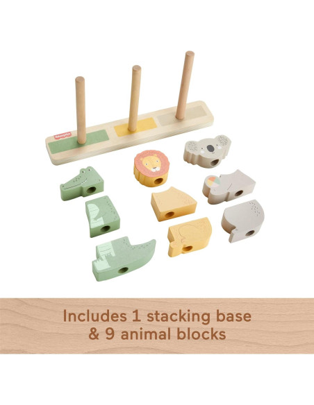 Juguete de Madera Fisher-Price Apila y Clasifica Animales 10 Piezas