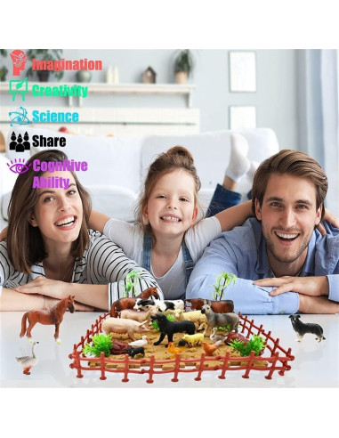 Figuritas de Animales de Granja BOLZRA 53 PCS Juguete Educativo