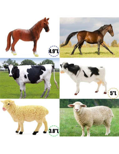 Figuritas de Animales de Granja BOLZRA 53 PCS Juguete Educativo