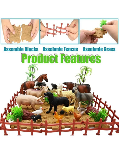 Figuritas de Animales de Granja BOLZRA 53 PCS Juguete Educativo