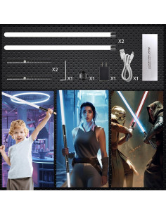 Sable de Luz RGB Beyondtrade 15 Colores Recargable Tipo-C 2