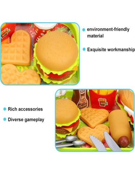 Set de Comida Rápida de Juguete ELitao - 18 Piezas