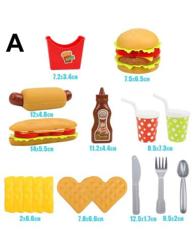 Set de Comida Rápida de Juguete ELitao - 18 Piezas
