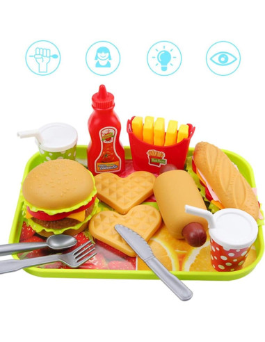 Set de Comida Rápida de Juguete ELitao - 18 Piezas