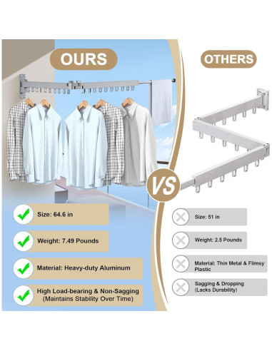 Perchero Plegable para Secar Ropa Bakala 60 cm Plata