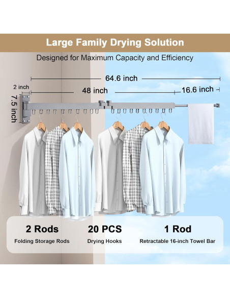 Perchero Plegable para Secar Ropa Bakala 60 cm Plata