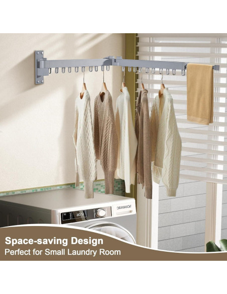 Perchero Plegable para Secar Ropa Bakala 60 cm Plata