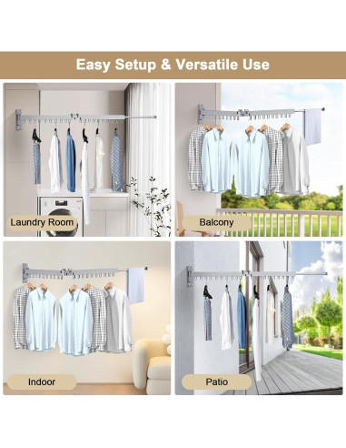 Perchero Plegable para Secar Ropa Bakala 60 cm Plata