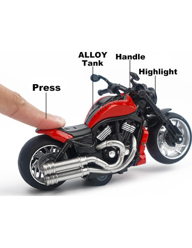 Motocicleta de Retroceso MINGYING66 con Música y Luces