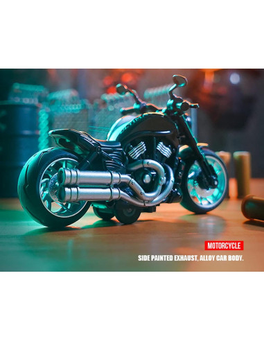 Motocicleta de Retroceso MINGYING66 con Música y Luces