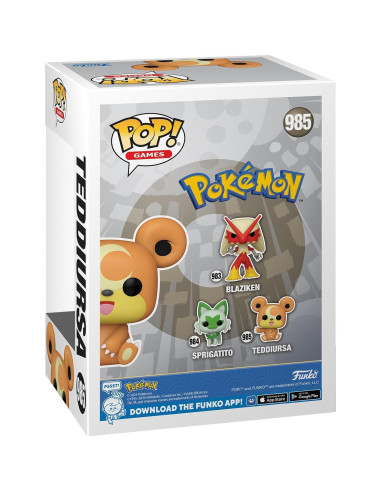 Funko Pop! Teddiursa Pokémon 8.5 cm Vinilo Colección