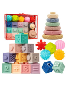 Juguetes Montessori Jyusmile para Bebés 6-12 Meses 24 Piezas