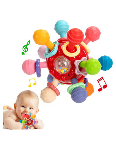 Mordedor Sensorial para Bebés Rojo - Juguete Montessori 0-12M