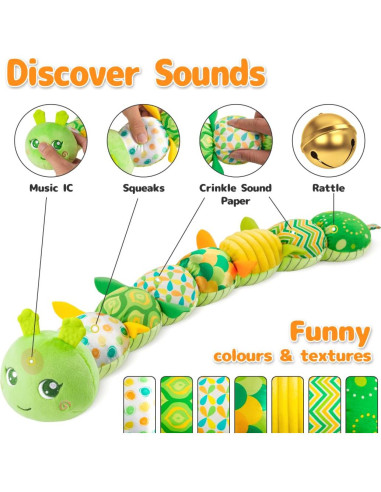 Oruga Musical para Bebés Sumobaby 55.88x9.91 cm Verde