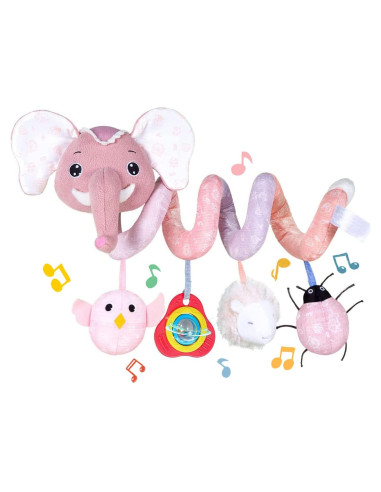 Juguetes para Silla de Auto Koty Elefante Rosa 0-12 Meses