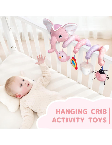 Juguetes para Silla de Auto Koty Elefante Rosa 0-12 Meses
