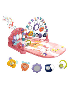 Alfombra de Juego para Bebés Dearlomum con Piano Rosa