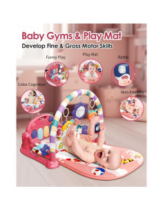 Alfombra de Juego para Bebés Dearlomum con Piano Rosa 2