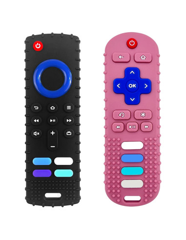 Mordedores de Silicona para Bebés Control Remoto 2 Piezas