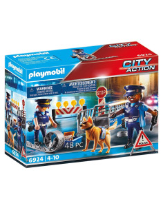 Playmobil Bloqueo de Carretera Policía con K9 y Accesorios