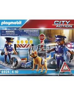 Playmobil Bloqueo de Carretera Policía con K9 y Accesorios 2