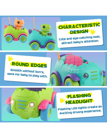 Coche RC Nueplay T-Rex y Triceratops para Niños 2-5 Años Coche RC Nueplay T-Rex y Triceratops para Niños 2-5 Años