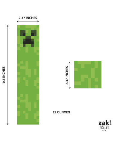 Botella de Agua Cuadrada Zak Designs Minecraft 650 ml