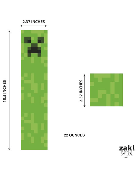 Botella de Agua Cuadrada Zak Designs Minecraft 650 ml