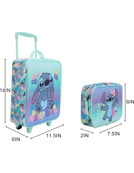 Juego de Viaje 4 Piezas Stitch Disney Maleta 35.5cm Juego de Viaje 4 Piezas Stitch Disney Maleta 35.5cm