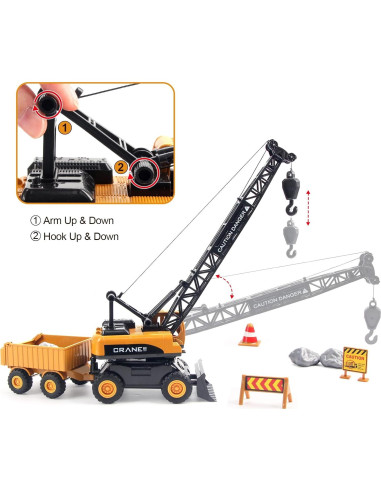 Grúa Juguete de Construcción Jenilily 25x10x30 cm para Niños