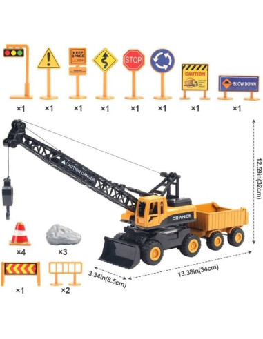 Grúa Juguete de Construcción Jenilily 25x10x30 cm para Niños