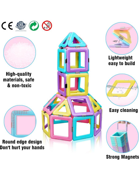 Bloques Magnéticos Tolnetr 40PCS Juguetes Educativos 3+ Años