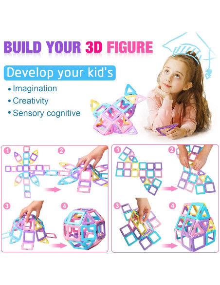 Bloques Magnéticos Tolnetr 40PCS Juguetes Educativos 3+ Años