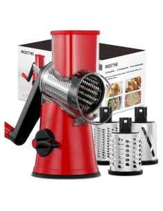 Rallador de Queso Rotatorio 3 en 1 RIGSTNE Rojo
