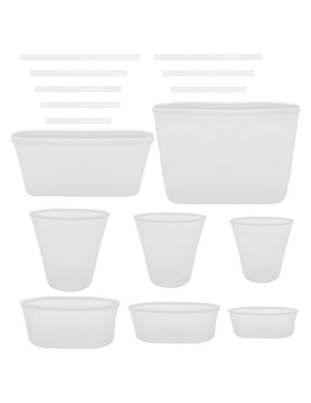 Paquete de 8 Bolsas de Silicona Reutilizables Tzgsonp 30.48x25.4cm
