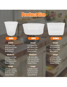 Paquete de 8 Bolsas de Silicona Reutilizables Tzgsonp 30.48x25.4cm 2