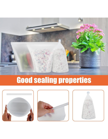 Paquete de 8 Bolsas de Silicona Reutilizables Tzgsonp 30.48x25.4cm