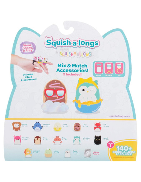 Squish-a-longs Paquete de 14 Mini-Squish 2,54 cm con Accesorios