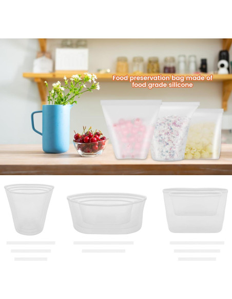 Paquete de 8 Bolsas de Silicona Reutilizables Tzgsonp 30.48x25.4cm