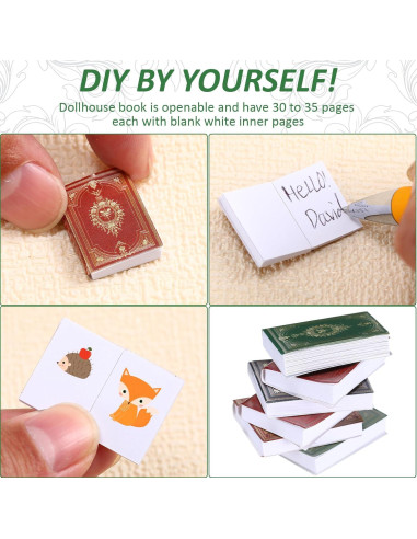 Set Miniaturas Libros y Estante de Madera Poen 27 Pcs