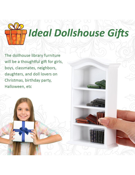 Set Miniaturas Libros y Estante de Madera Poen 27 Pcs
