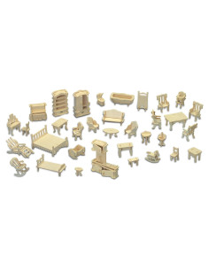 Juego de Muebles Casa de Muñecas 3D Puzzled 185 Piezas