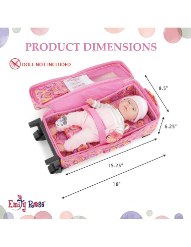 Funda de Viaje Rosa para Muñecas 14 Pulgadas Emily Rose