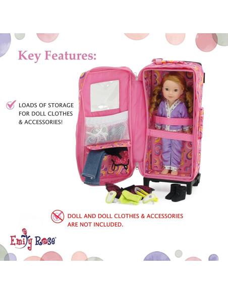 Funda de Viaje Rosa para Muñecas 14 Pulgadas Emily Rose