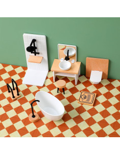 Muebles Miniatura Baño Casa de Muñecas Vaguelly 1:12 2