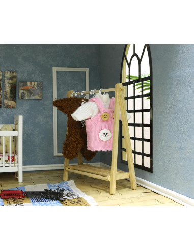 Estante Plegable iLAND con 6 Perchas Miniatura 1/12