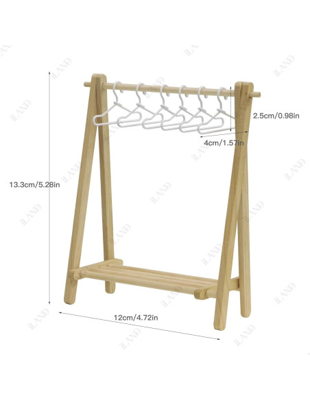 Estante Plegable iLAND con 6 Perchas Miniatura 1/12