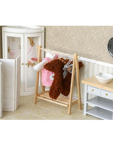 Estante Plegable iLAND con 6 Perchas Miniatura 1/12