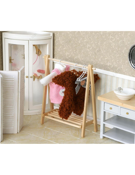 Estante Plegable iLAND con 6 Perchas Miniatura 1/12